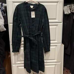 Black watch plaid girls jcrew factory dress. Size 10